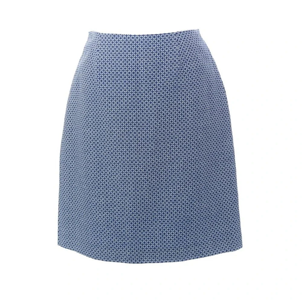 BODEN Women's Blue British Wool Printed Skirt Blue WG473 US‎ 10R $110 NWT